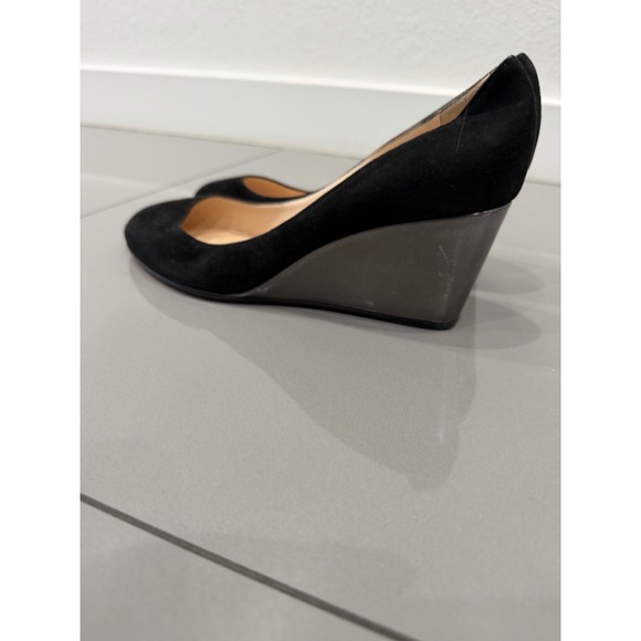 Christian Louboutin Shoes - Christian Louboutin Black Suede Leather Wedge Slip-On Heel EU 39.5